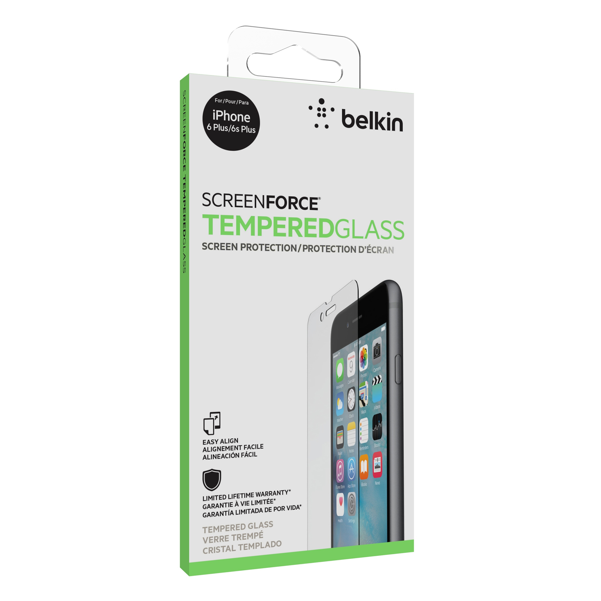 Belkin Tempered Glass стъклен протектор за iPhone 6/6S Plus * Прозрачно * 1 бр. в опаковка