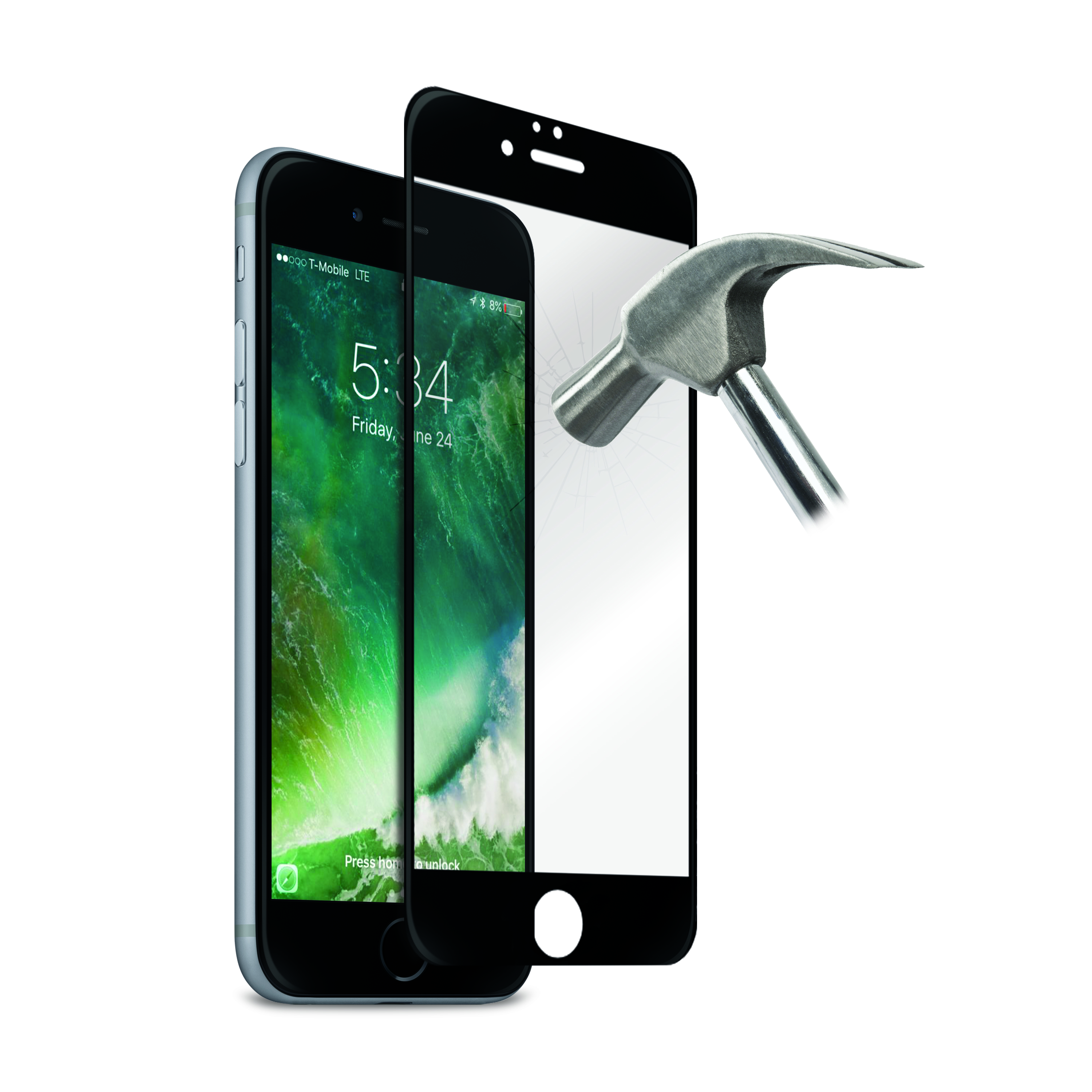 PURO FULL EDGE TEMPERED GLASS: iPhone 7: черен