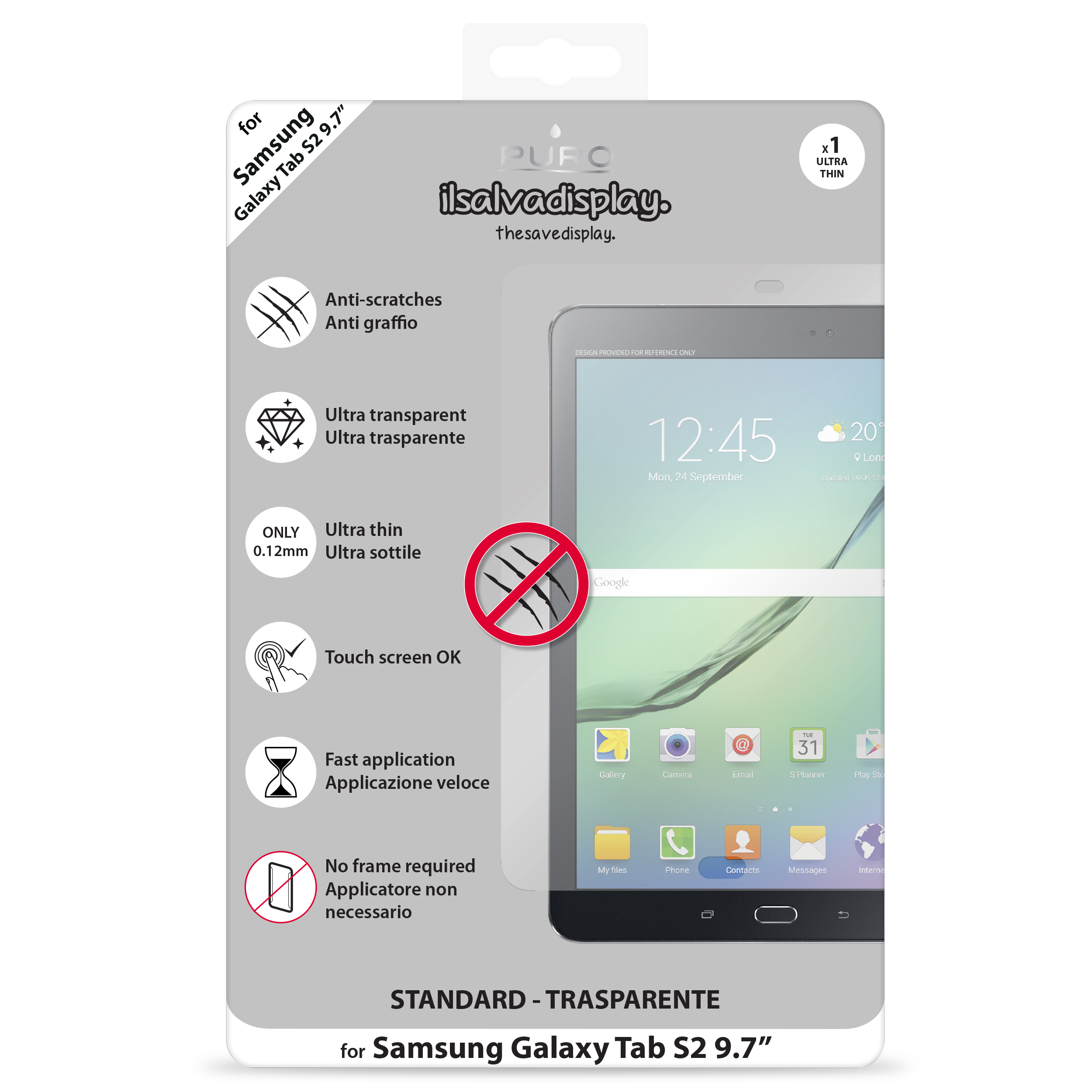 PURO защитно фолио за дисплей за GALAXY TAB S2 9.7